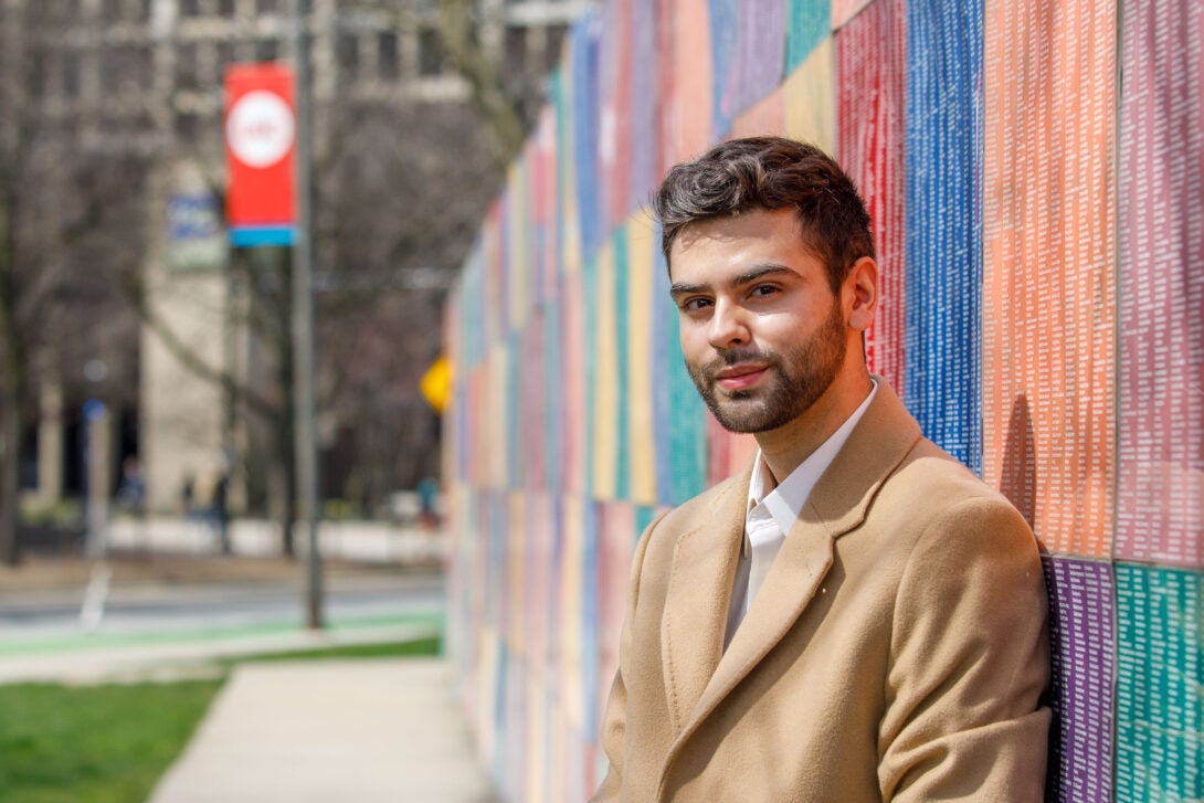 Student standing outside of UIC