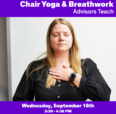 Celia doing chair yoga pose