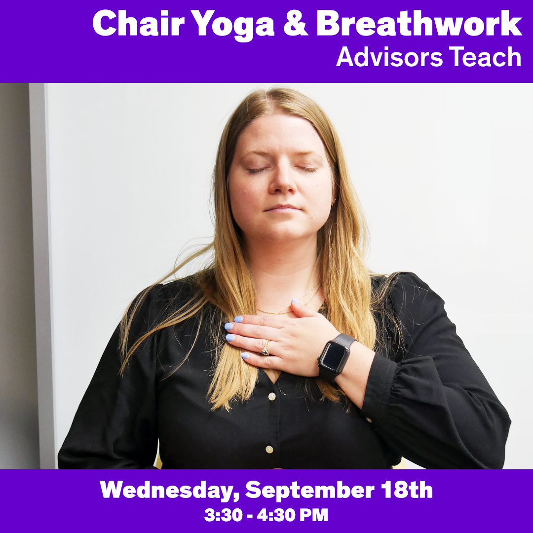 Celia doing chair yoga