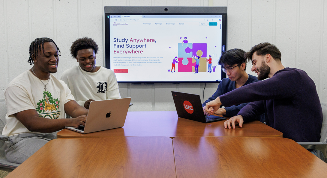 Students sitting at a table working