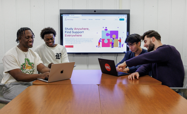 Students sitting at a table working